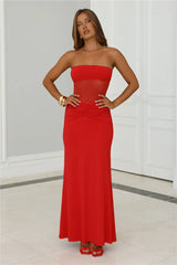 Seductive Spark Strapless Maxi Dress Red