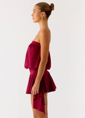 Forever Young Mini Dress Dark Cherry