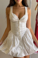 Charlotte Floral Corset Mini Dress Tea Party