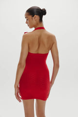 Glamour Halter Knit Mini Dress Heartstrings