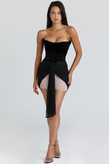 black blush chiffon mini dress limited edition