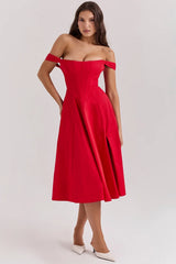 scarlet midi sundress