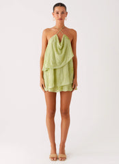 On The Go Beaded Mini Dress Mint