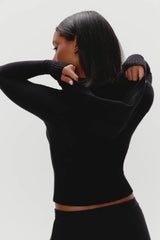 Hazel Knit Hoodie Black