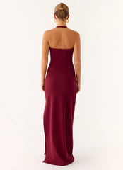 Kill This Love Ribbed Maxi Dress Dark Cherry