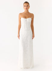 Already Know Lace Maxi Dress White