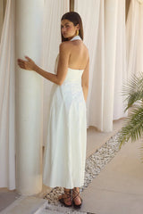 ASTRID HALTER MIDI DRESS WHITE
