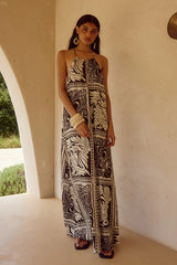 CHANTELLE HALTER MAXI DRESS HAVANNA BLACK