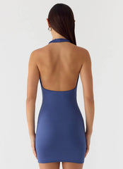 Ask You Twice Mini Dress Washed Navy