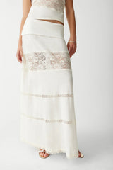 Memphis Lace Maxi Skirt Porcelain