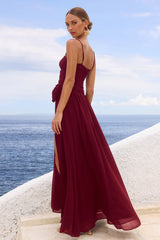DANIKA SIDE SLIT MAXI DRESS BERRY