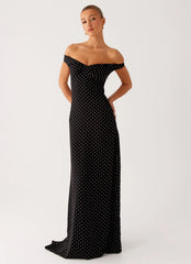 Melany Maxi Dress Black Polka Dot