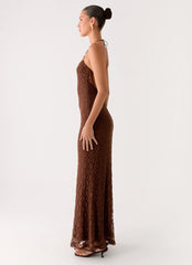 Promise Me Lace Maxi Dress Chocolate