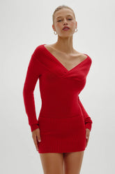 Jade Long Sleeve Knit Mini Dress Heartstrings