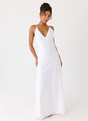 Calianna Linen Maxi Dress White
