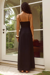 UNITY LOW PLUNGE MAXI DRESS BLACK