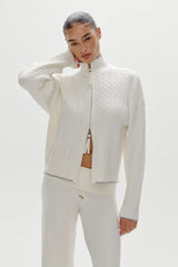 Bea Cloud Knit Zip Up Sweater Honeymoon