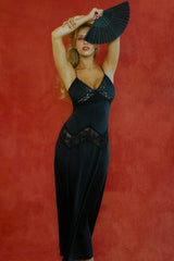 Ethereal Satin Lace Maxi Dress Meet Me At Dusk