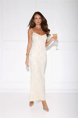 Shes Always Right Lace Maxi Dress Yellow