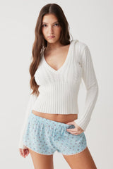 Tinsley Mini Boxer Short Cozy Stripe