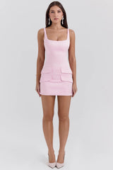 rose shadow satin sleeveless mini dress sale