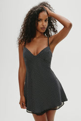 x Khy Kenley Satin Mini Dress Moonlit Dot
