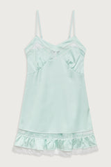 Carson Satin Mini Dress Pistachio