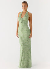 Ask You Twice Maxi Dress Blurred Lime