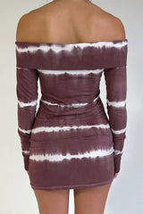 Cinzia Long Sleeve Tie Dye Dress Taro Tie Dye