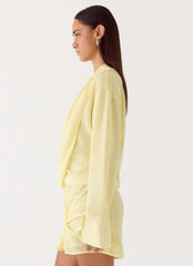 Farretti Shirt Mini Dress Pale Yellow