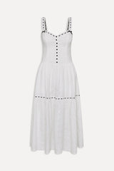 x BELLA HADID Bishop Eyelet Maxi Dress Salt Air Eyelet