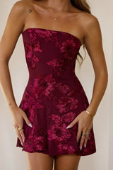 Style Files Strapless Mini Dress Burgundy