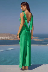 ZURINA LOW BACK MAXI DRESS EMERALD