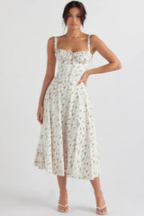 garden print bustier sundress