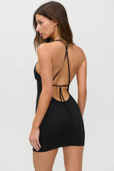 x JENNIE Carla Cotton Mini Dress Black