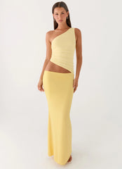 Seranella One Shoulder Maxi Dress Lemon