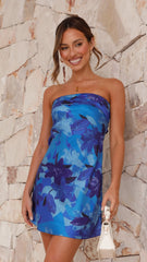 Miya Mini Dress Blue Floral