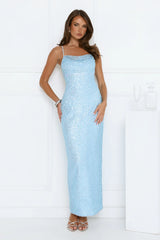 The Shine Collective Sequin Maxi Dress Blue