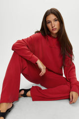 Emma Thermal Low Rise Pants Strawberry Red