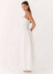 Jacinda Drop Waist Maxi Dress Ivory