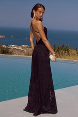 ELLERBY FRILL TRIM MAXI DRESS BLACK