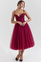 cabernet tulle midi dress sale