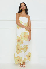 Sunlights Embrace Strapless Maxi Dress Yellow