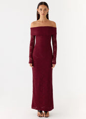 Yours Always Lace Maxi Dress Merlot