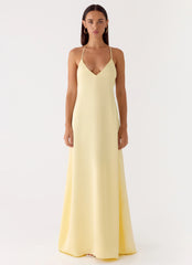 Fine Line Maxi Dress Yellow