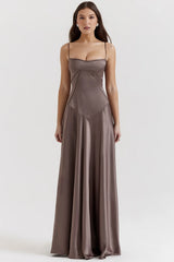 smoke lace up maxi dress