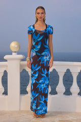 LAYLAH MIDI DRESS AGAVE BLUE