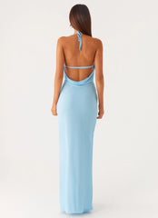 Just A Kiss Cowl Maxi Dress Turquoise