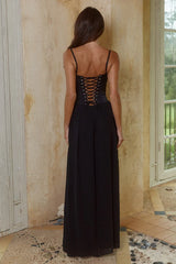 SCARLETT CORSET MAXI DRESS BLACK