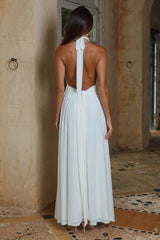 VANESSA HIGH NECK MAXI DRESS WHITE